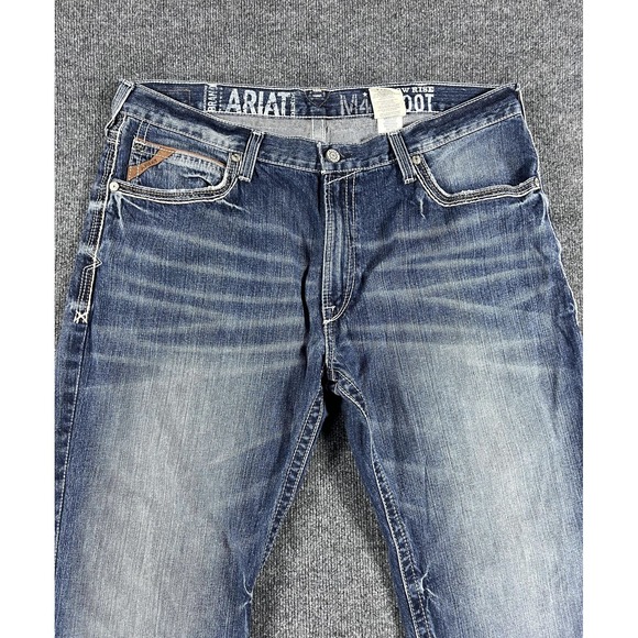 Ariat Jeans Mens 40x32 Blue M4 Low Rise Boot Relaxed Fit Bootcut Denim Western - Picture 2 of 16